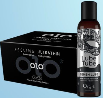 Набір OLO - ультратонкі -001 ( 10 штук) + Лубрикант SEMEN LUBE 150 мл Orgie SOS4479 фото