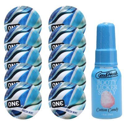 Комплект ONE Fresh Mint 10 шт + Doc Johnson &ndash; Cotton Candy, 29 мл SOS13787 фото