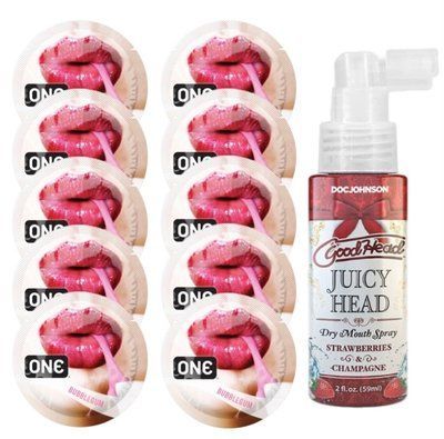 Комплект ONE Bubblegum 10 шт + Doc Johnson GoodHead Juicy Head Strawberries and Champagne (59 мл) SOS13888 фото