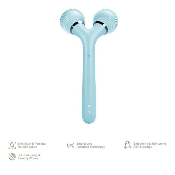 Електронний ультразвуковий ролик для обличчя та тіла GESKE Sonic Facial&Body Roller 4в1 turquoise HB0036 фото