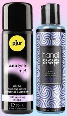 Набір лубрикантів pjur analyse me! Relaxing jojoba silicone 30 мл + Sensuva Handipop Blueberry Muffin (125мл) LB619 фото