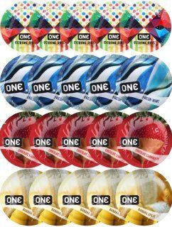 Набір з 20 шт One Extreme ribs + ONE Fresh Mint + ONE Chocolate Strawberry + ONE Banana Split SOS8210 фото