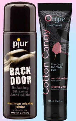 Набір лубрикантів pjur backdoor anal Relaxing jojoba silicone 30 мл + LUBE TUBE цукрова вата, 100 мл ORGIE LB719 фото