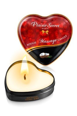 Масажна свічка серця Plaisirs Secrets Coconut (35 мл) SO1868 фото