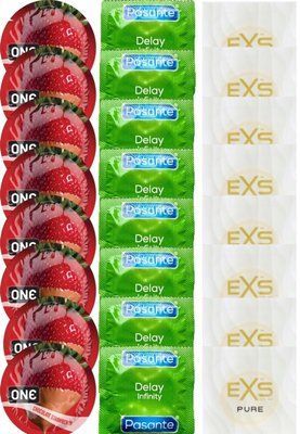 Набір 24 шт ONE Chocolate Strawberry + Delay Infinity + EXS Pure SOS7515 фото