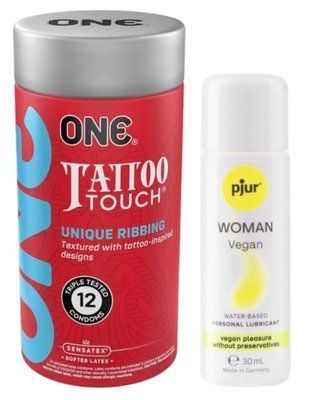 Набор ONE Tattoo Touch Pack 12 шт + Лубрикант Pjur Woman Vegan 30 мл SOS13032 фото