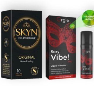 SKYN Original 10 шт + SEXY VIBE, 15 мл ORGIE HOT SOS6816 фото