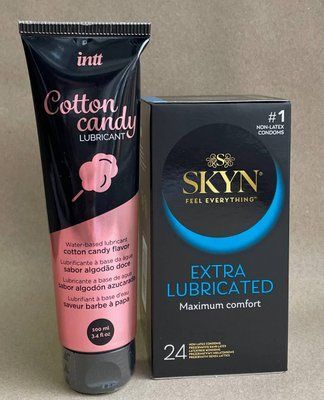 Набір SKYN Extra Lube 24 шт + Лубрикант на водній основі Intt Cotton Candy (100 мл) SOS1065 фото