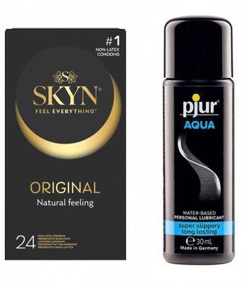 Комплект SKYN ORIGINAL NON-LATEX 24 шт + Лубрикант Pjur Aqua 30 мл SOS1364 фото