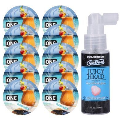 Комплект ONE Island Punch 10 шт + Doc Johnson &ndash; Cotton Candy, 59 мл SOS13833 фото