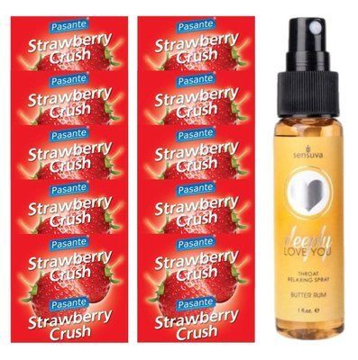 Набір Pasante Strawberry Crush 10 шт + Sensuva Deeply Love You &ndash; Butter Rum, 29 мл SOS13983 фото