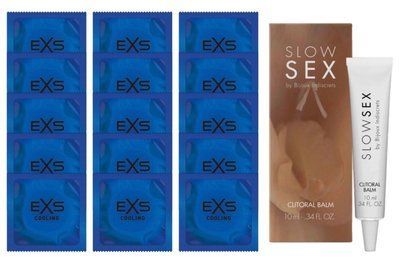 Комплект EXS Cooling 15 шт + Bijoux Indiscrets Slow Sex Clitoral Balm SOS14534 фото