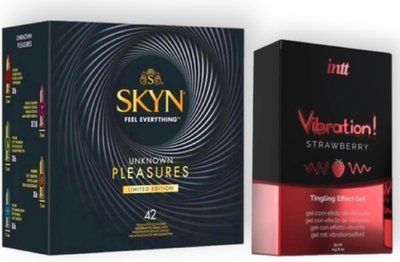 SKYN Pleasures, 42 шт + Intt Vibration Strawberry (15 мл) SOS6916 фото