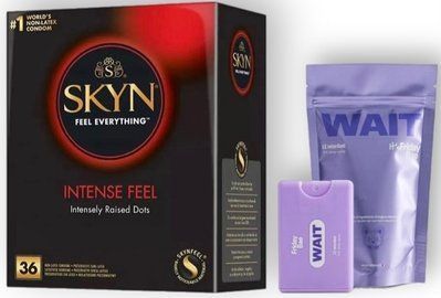 Набор из SKYN Intense Feel (36 шт) + Пролонгатор WAIT &mdash; Friday Bae Delay Spray, 10 мл SOS8961 фото