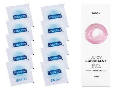 Комплект: Pasante Silk 10 шт. + Лубрикант Satisfyer Juicy Lubricant Booty Silicon 150 мл SOS22530 фото