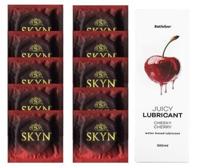 Комплект SKYN Intense Feel 10 шт. + Лубрикант Satisfyer Juicy Lubricant Cheeky Cherry 300 мл SOS12582 фото