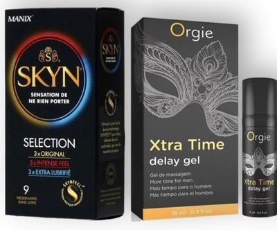 Набор из SKYN Selection (9 шт) + Пролонгатор Orgie X-TRA TIME (15 мл) SOS8861 фото