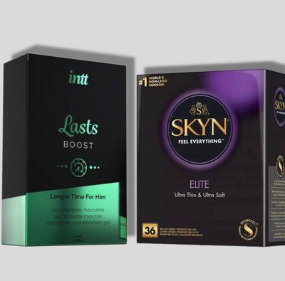 SKYN Elite, 36 шт + Пролонгатор Intt Lasts (15 мл) SOS5278 фото