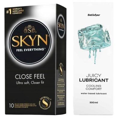 Набор Лубрикант Satisfyer Cooling Comfort 300мл + SKYN Close Feel 10 шт. SOS12782 фото