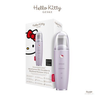 Мікрострумовий скрабер для шкіри і усунення чорних точок GESKE MicroCurrent Skin Scrubber&Blackhead Remover 9в1 Hello Kitty purple HB0252 фото