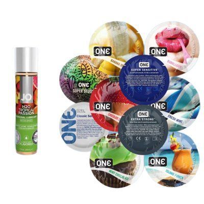 Набір з 20 штук ONE + лубрикант System JO H2O &ndash; Tropical Passion (30 мл) SOS4112 фото