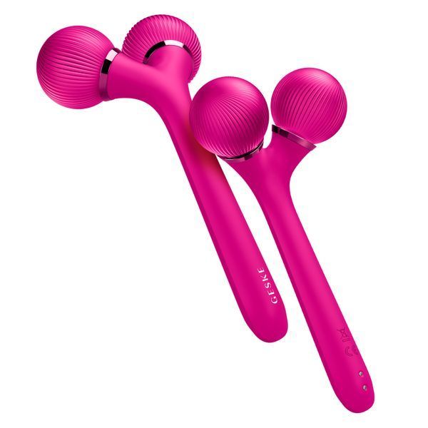 Електронний ультразвуковий ролик для обличчя та тіла GESKE Sonic Facial&Body Roller 4в1 magenta HB0031 фото