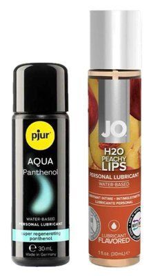 Набір лубрикантів pjur Aqua Panthenol 30 мл + System JO H2O Peachy Lips (30 мл) LB94 фото