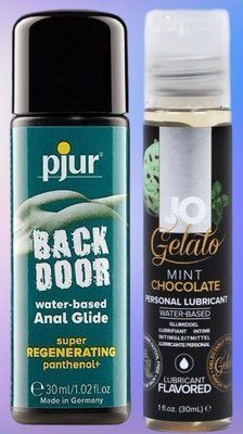 Набір лубрикантів pjur backdoor Regenerating 30 мл + System JO GELATO Mint Chocolate (30 мл) LB526 фото