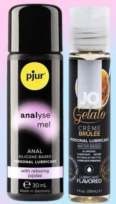 Набір лубрикантів pjur analyse me! Relaxing jojoba silicone 30 мл + System JO CremeBrulee (30 мл) LB576 фото