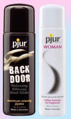 Набір лубрикантів pjur backdoor anal Relaxing jojoba silicone 30 мл + pjur Woman 100 мл LB675 фото