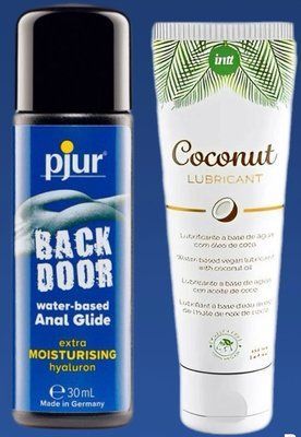Набір лубрикантів pjur backdoor Comfort water glide 30 мл + Intt Coconut (100 мл) LB327 фото