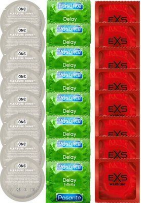Набір 24 шт ONE Pleasure Dome + Delay Infinity + EXS Warming Comfy Fit SOS7372 фото