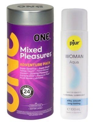Комплект ONE Mixed Pleasures 24 шт + Pjur Woman Aqua 100 мл SOS12988 фото