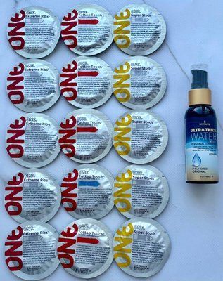 Набір 15 шт ONE Super Studs, Tattoo Touch, Extreme Ribs + Sensuva Natural Ultra-Thick Water-Based (57 мл) SOS3919 фото