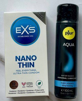 Набір EXS NANO Thin 12 шт - Лубрикант pjur Woman Aqua, 100 мл SOS3269 фото
