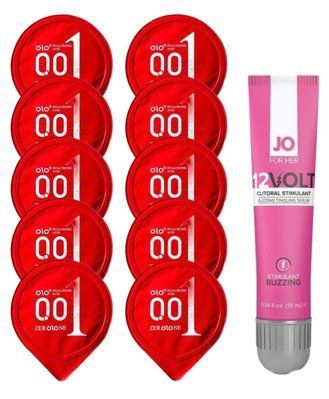 Комплект OLO 001 (червоні) 10 шт + JO 12VOLT Gel 10 мл SOS14239 фото