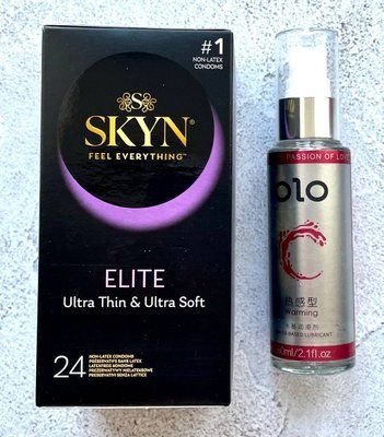 Комплект SKYN Elite 24 шт + Лубрикант зігріваючий OLO 60 мл SOS2319 фото