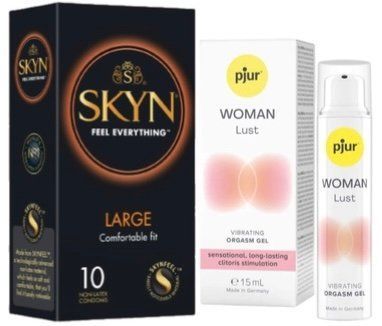 Набір з 10 шт SKYN Large + Рідкий вібратор pjur Woman Lust 15 мл SOS10327 фото