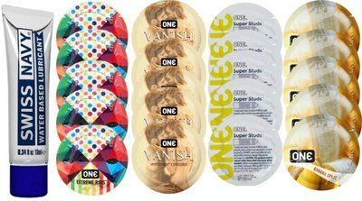Набор из Swiss Navy Water-Based 10 мл + ONERibs + ONE Vanish + ONE Studs + ONEBanana SOS8517 фото