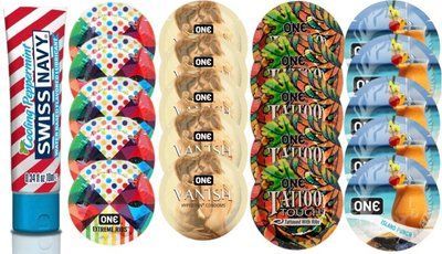 Набор из SwissNavy CoolingPeppermint 10мл + ONERibs + ONE Vanish + ONETattoo + ONE Island Punch SOS8617 фото