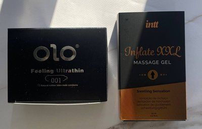 Комплект OLO Feeling Ultrathin - Ультратонкі 001 10 шт + Гель для стимуляції Intt Inflate XXL (15 мл) SOS2119 фото