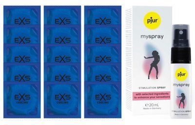 Комплект EXS Cooling 15 шт + pjur My Spray 20 мл SOS14540 фото
