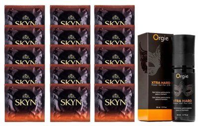 Комплект Skyn Warming 15 шт + Orgie Xtra Hard Power Gel For Him (50 мл) SOS14490 фото