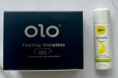 Набір OLO Feeling Ultrathin 001 10 шт + Лубрикант pjur Woman Vegan 30 мл SOS2019 фото