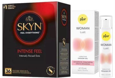 Набір з SKYN Intense Feel (36 шт) + Рідкий вібратор pjur Woman Lust (15 мл) SOS9827 фото