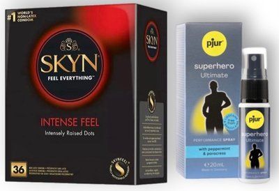 Набор из SKYN Intense Feel (36 шт) + Пролонгатор pjur Superhero Ultimate Spray (20 мл) SOS8967 фото