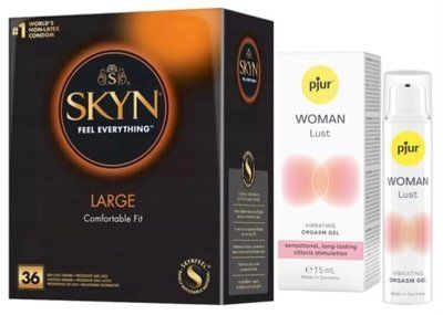 Набір з SKYN Large (36 шт) + Рідкий вібратор pjur Woman Lust (15 мл) SOS9927 фото