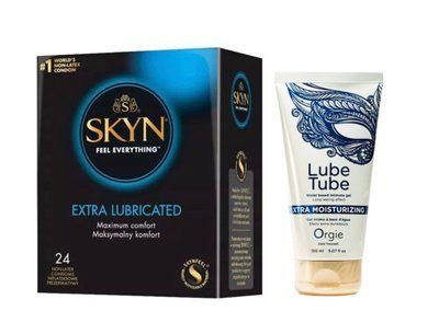SKYN Extra Lube, 24 шт та Лубрикант Orgie Lube Tube Xtra 150 ml SOS973 фото