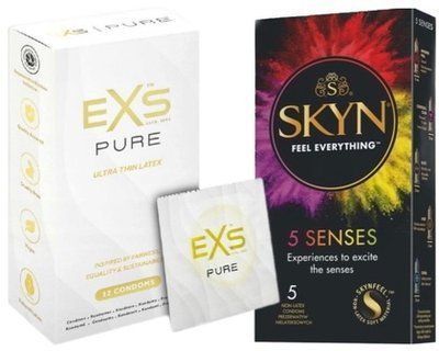 Набор з SKYN 5 Senses + EXS Pure 12 шт SOS7820 фото