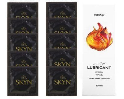 Комплект SKYN Original 10 шт. + Лубрикант Satisfyer Juicy Lubricant Warm Wave 300 мл SOS12638 фото